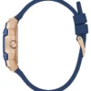 Rose Gold-Tone and Blue Silicone Multifunction Watch
