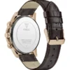 Rose Gold-Tone and Brown Leather Multifunction Watch