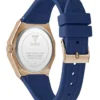 Rose Gold-Tone and Navy Silicone Analog Watch