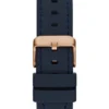 Rose Gold-Tone and Navy Silicone Multifunction Watch