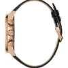 Rose Gold-Tone Leather Multifunction Watch