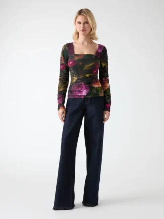 Sandy Printed Gathered Top