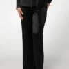 Satin Embellished Wrap Top and Pants Pj Set
