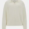 Seema Fuzzy-Knit Polo Sweater