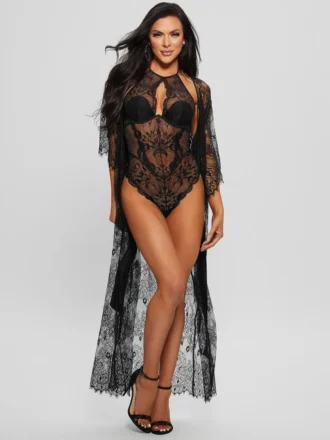 Semi-Sheer Lace Kimono