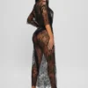 Semi-Sheer Lace Kimono