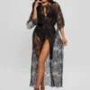 Semi-Sheer Lace Kimono