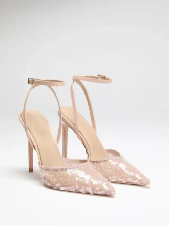 Sequin Ankle Strap Pump