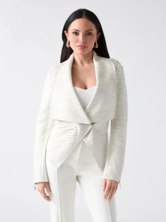 Shayna Drape Leather Jacket