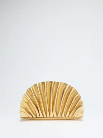 Shelly Metallic Leather Clutch