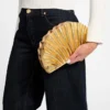 Shelly Metallic Leather Clutch