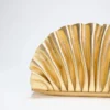 Shelly Metallic Leather Clutch