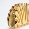 Shelly Metallic Leather Clutch