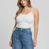 Shirr Eyelash Drawstring Cami