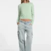 Silk and Wool-Blend Crew Logo Sweater
