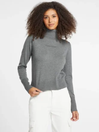 Silk and Wool-Blend Turtleneck Logo Sweater