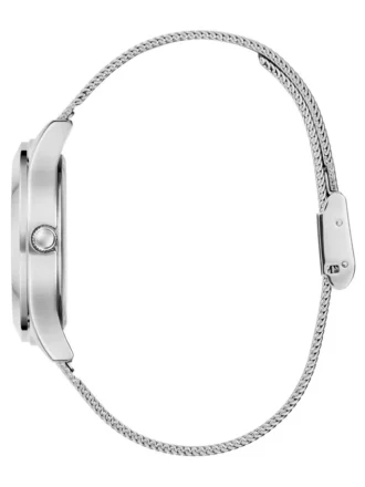 Silver-Tone Analog Logo Watch