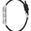 Silver-Tone and Black Silicone Analog Watch