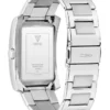 Silver-Tone and Black Square Analog Watch