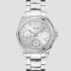 Silver-Tone and Crystal Multifunction Watch