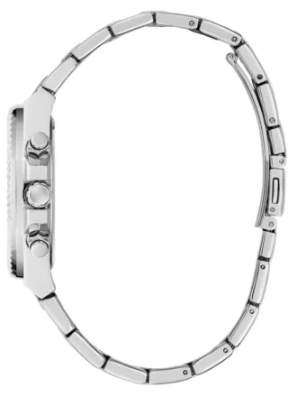Silver-Tone and Denim Multifunction Watch
