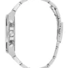 Silver-Tone and Maroon Multifunction Watch