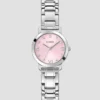 Silver-Tone and Pink Analog Watch