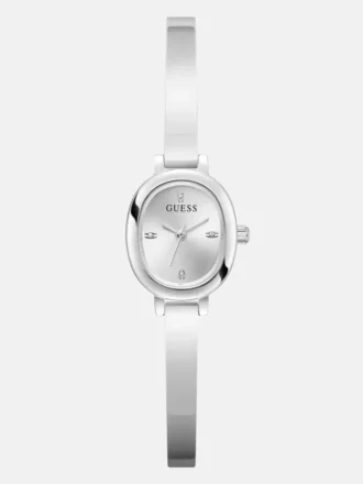 Silver-Tone Oval Analog Watch