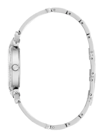 Silver-Tone Rhinestone Analog Watch