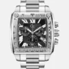 Silver-Tone Square Multifunction Watch
