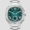 Silver-Tone Square Multifunction Watch