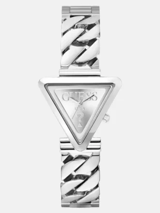 Silver-Tone Triangle Analog Watch