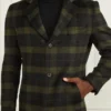 Single Breasted Plaid Coat