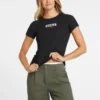 Slim Rib-Knit Embroidered Tee