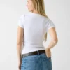 Slim Rib-Knit Embroidered Tee