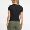 Slim Rib-Knit Embroidered Tee