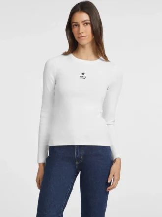 Slim Rib-Knit Star Tee