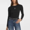 Slim Rib-Knit Star Tee