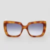 Square Logo Print Plastic Sunglasses