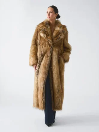 Stephanie Long Faux-Fur Coat