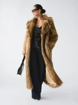 Stephanie Long Faux-Fur Coat