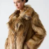 Stephanie Long Faux-Fur Coat