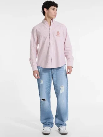 Striped Long-Sleeve Pocket Shirt