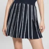 Striped Pleated Sweater Skirt
