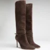 Suede Knee-High Stiletto Boot