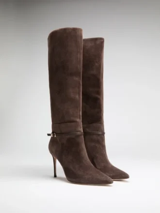 Suede Knee-High Stiletto Boot