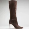 Suede Knee-High Stiletto Boot