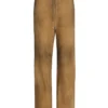 Suede Snap-Button Relaxed Pant