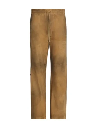 Suede Snap-Button Relaxed Pant