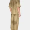 Suede Snap-Button Relaxed Pant